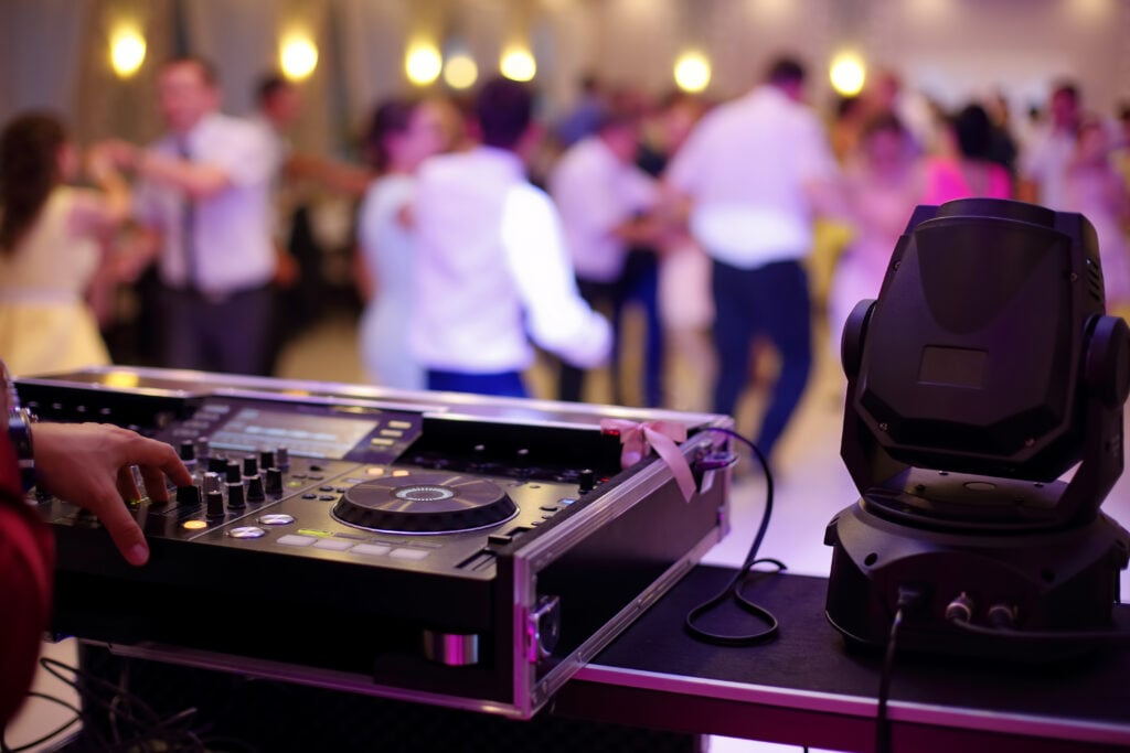 Dancing couples during party or wedding celebration